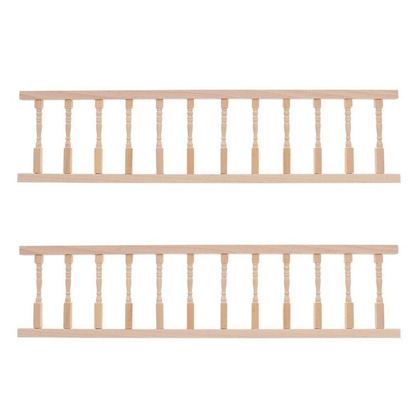 Veemoon 2Pcs House Railing Furniture Props Decoration Fence Wooden Armrest Mini - Picture 1 of 9